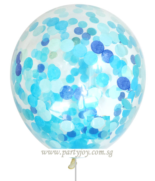 Confetti Blue Helium Latex Balloon